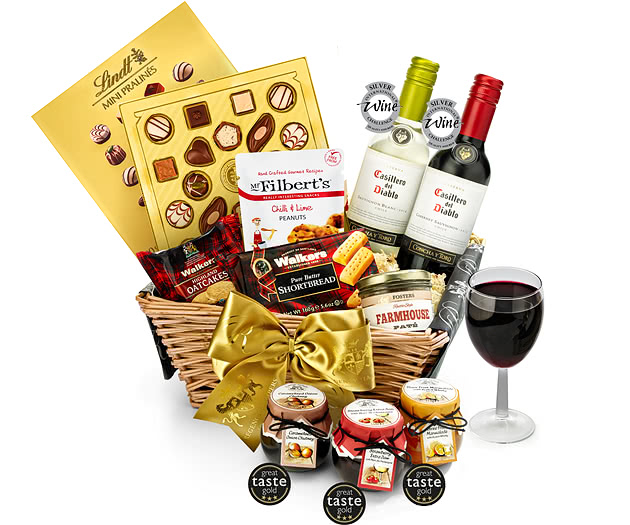 Gifts For Teachers Mitford Hamper With Red & White Wine